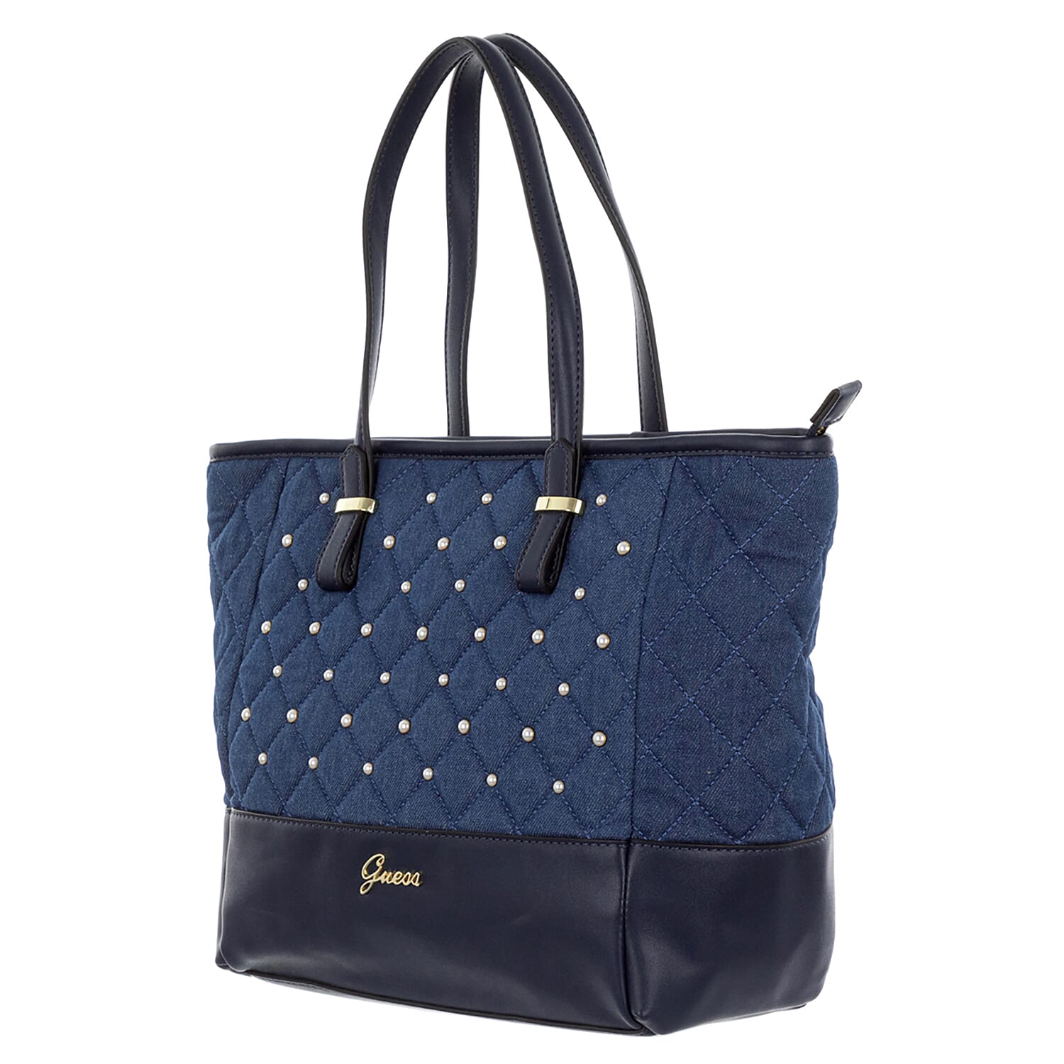 GUESS Kailey Tote Handbag with Handle Drop (Size 29x28x13 Cm) - Navy
