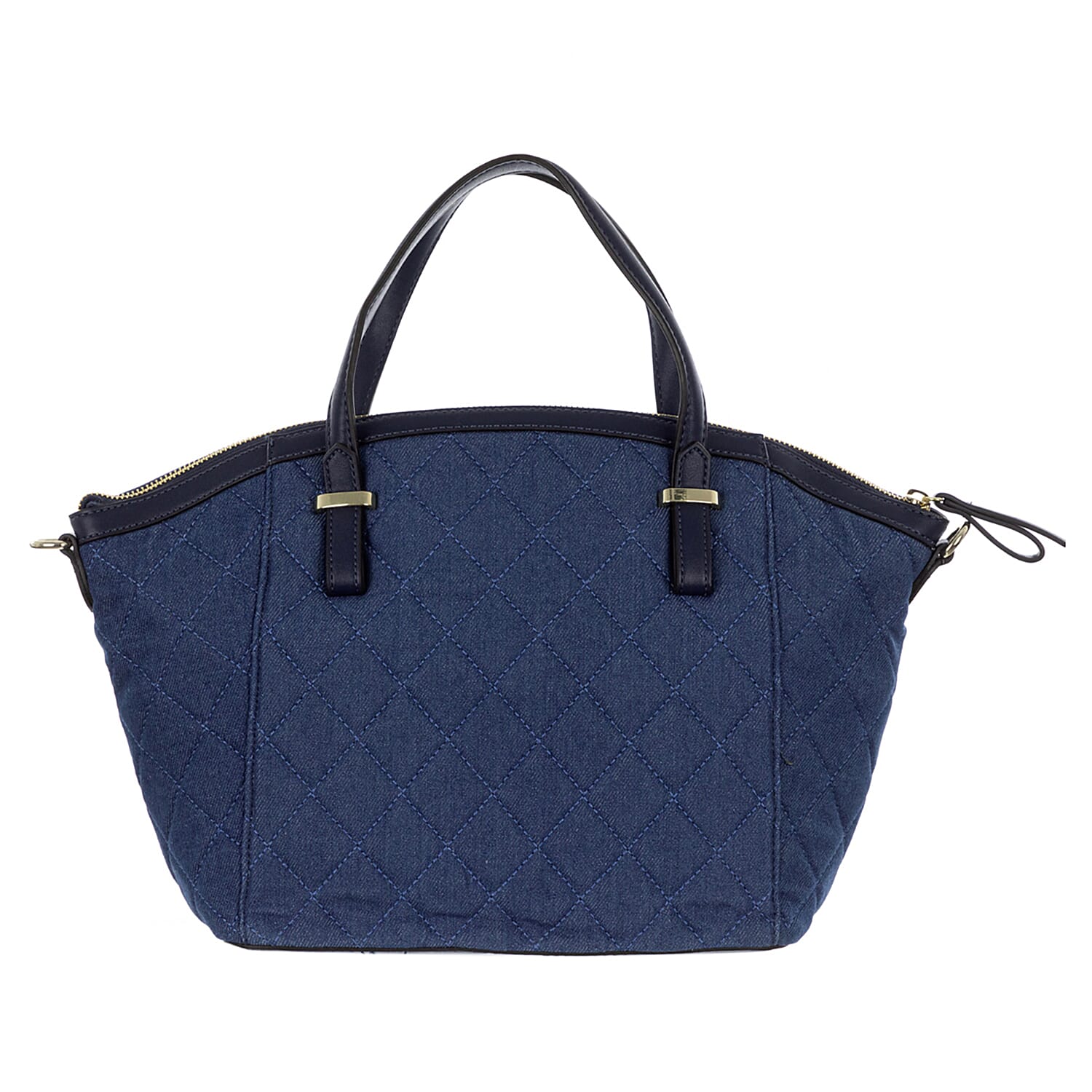 GUESS Kailey Satchel Handbag with Handle Drop & Shoulder Strap (Size 26x25x15 Cm) - Navy