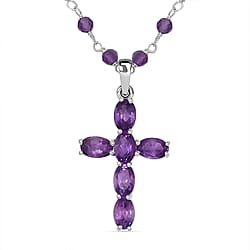 Citrine Cross Pendant in Sterling Silver 16.24 Ct.