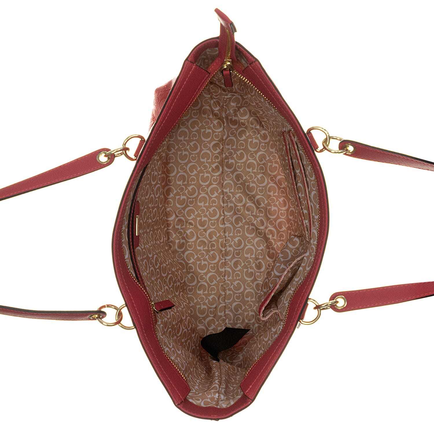 GUESS Diamond Pattern Kekoa Tote Handbag with Handle Drop (Size 30x28x15 Cm) - Red