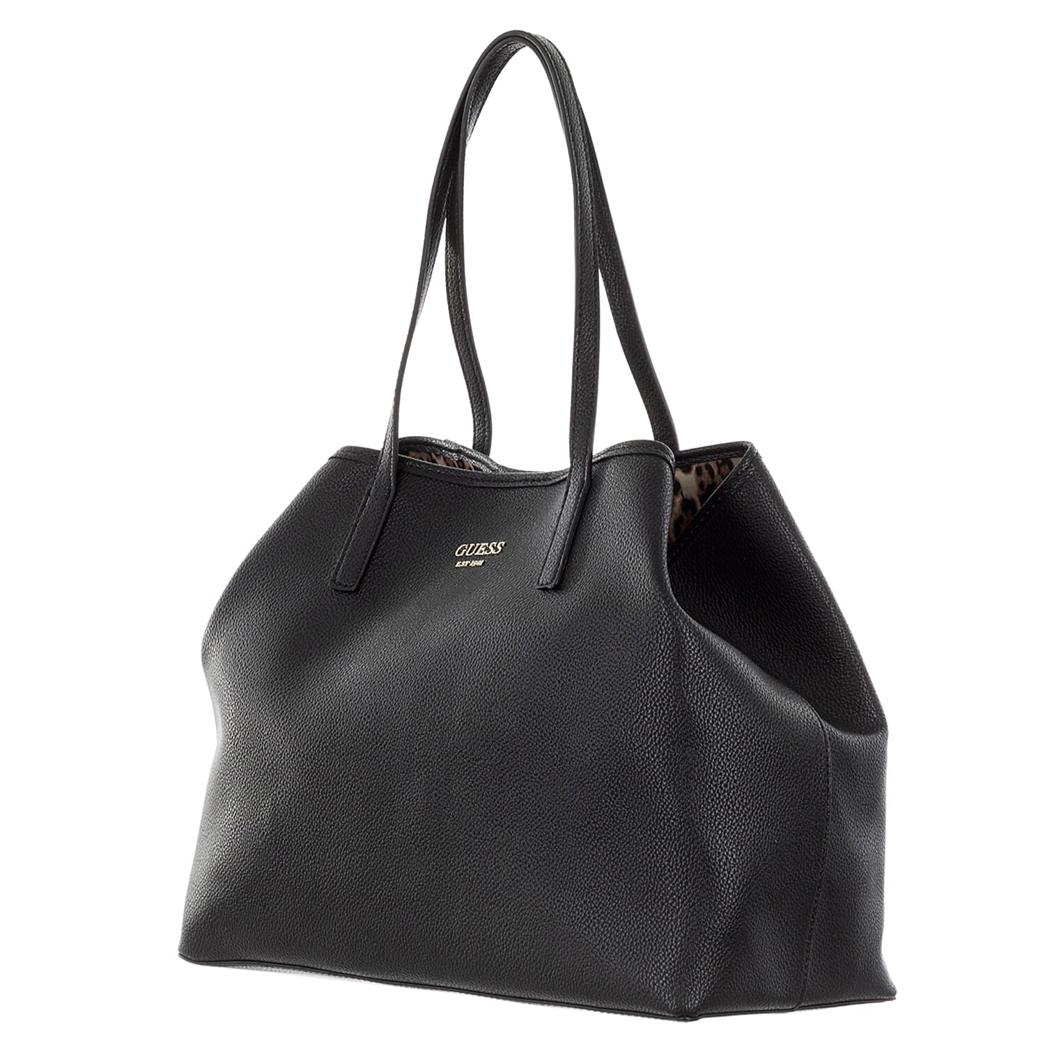 Set of 2 - GUESS Vikky Tote Handbag (Large - 39x30x18 Cm & Small - 26x18x6 Cm) - Black