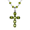 Hebei Peridot Cross Necklace (Size 20) in Sterling Silver 12.70 Ct.