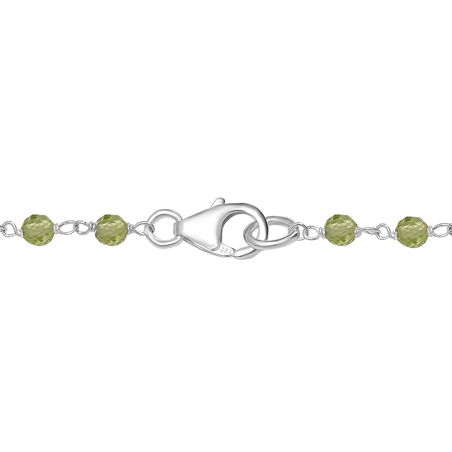 Hebei Peridot Cross Necklace (Size 20) in Sterling Silver 12.70 Ct.