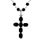 Boi Ploi Black Spinel Cross Necklace (Size 20) in Sterling Silver 18.94 Ct.