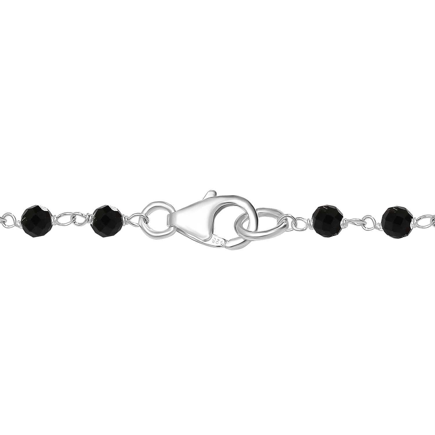 Boi Ploi Black Spinel Cross Necklace (Size 20) in Sterling Silver 18.94 Ct.