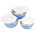 Set of 3 Stackable Micro-wave Safe Mixing Bowls with Lid - Blue