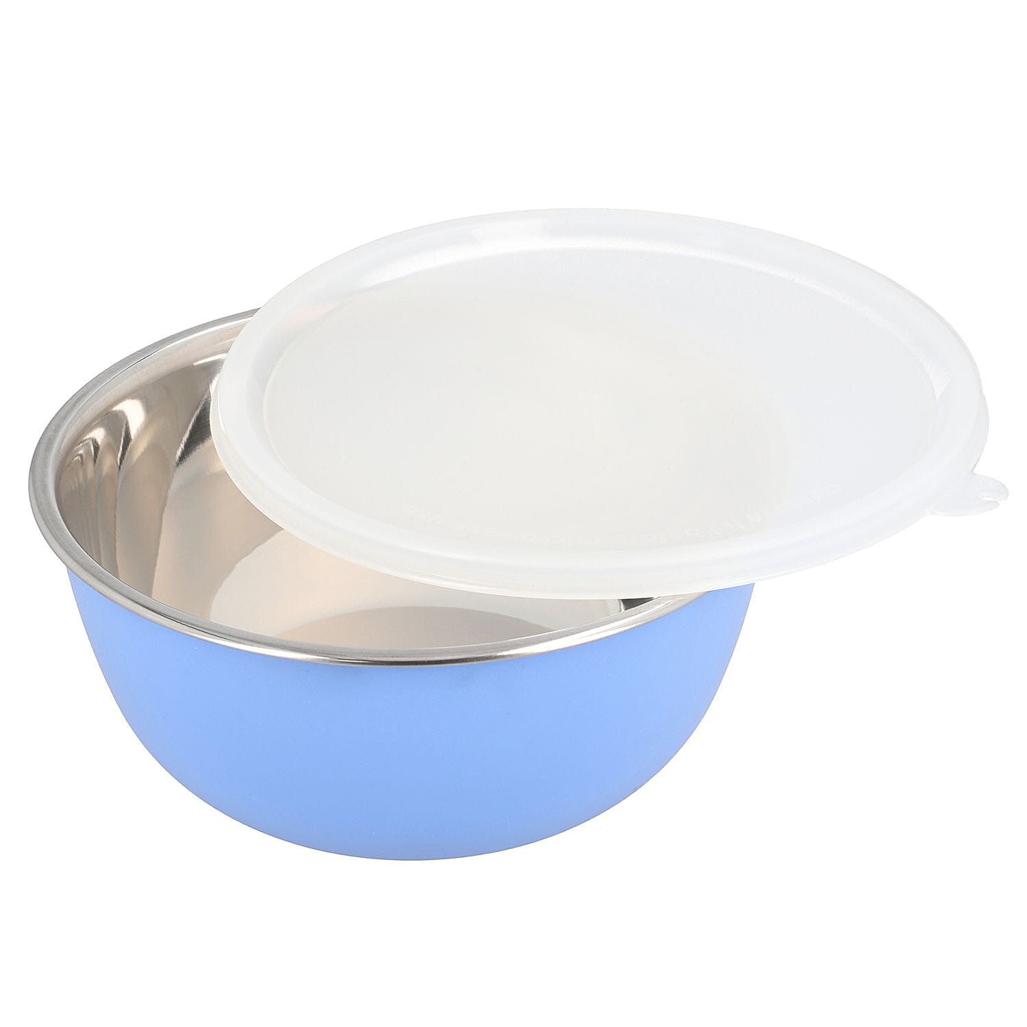 Set of 3 Stackable Micro-wave Safe Mixing Bowls with Lid - Blue