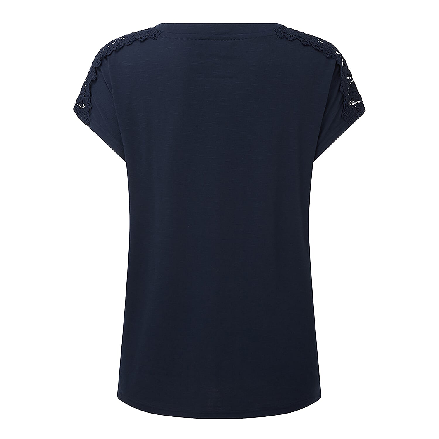 Emreco Slub Lace Jersey T-Shirt (Size 10) - Navy