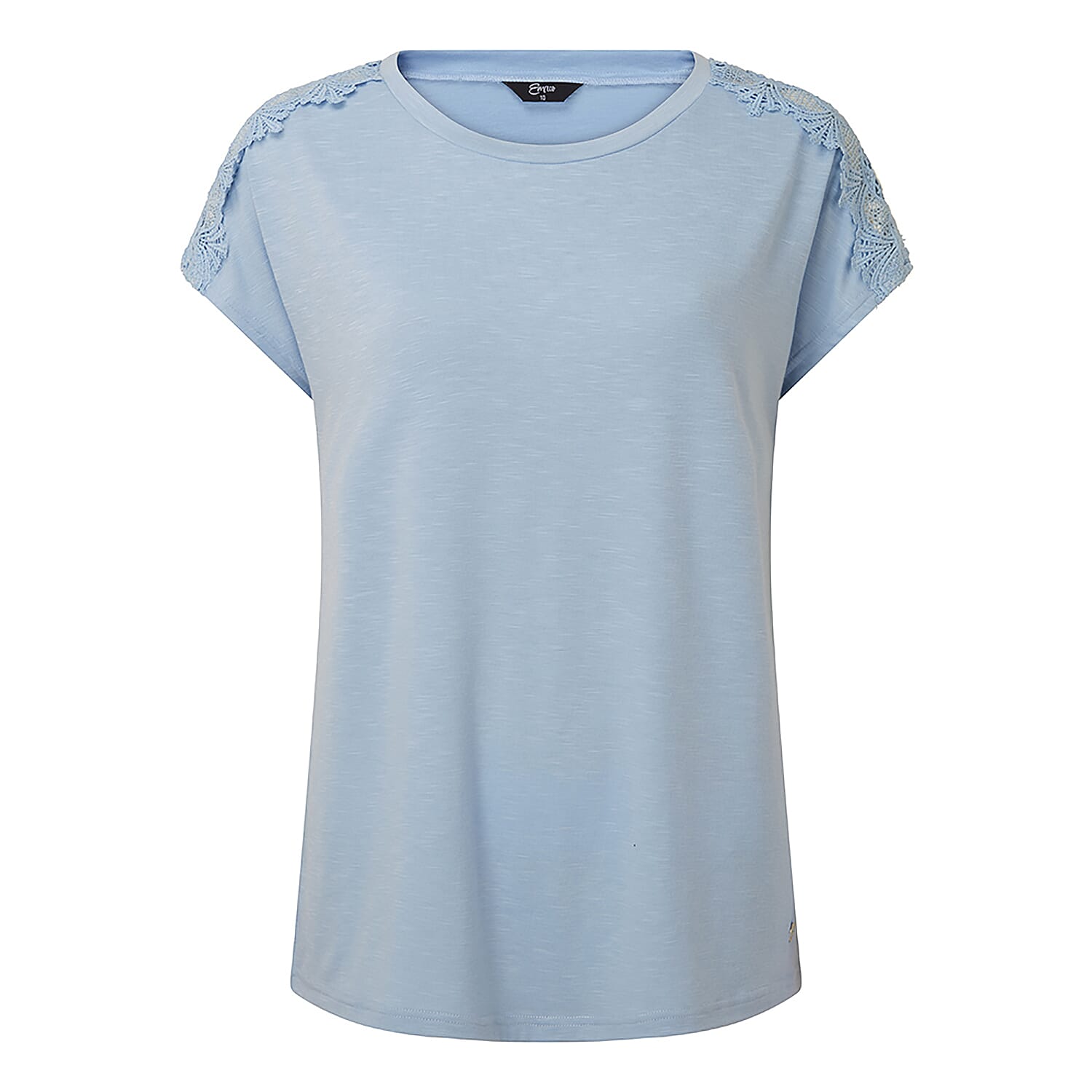 Emreco Slub Lace Jersey T-Shirt (Size 14) - Blue