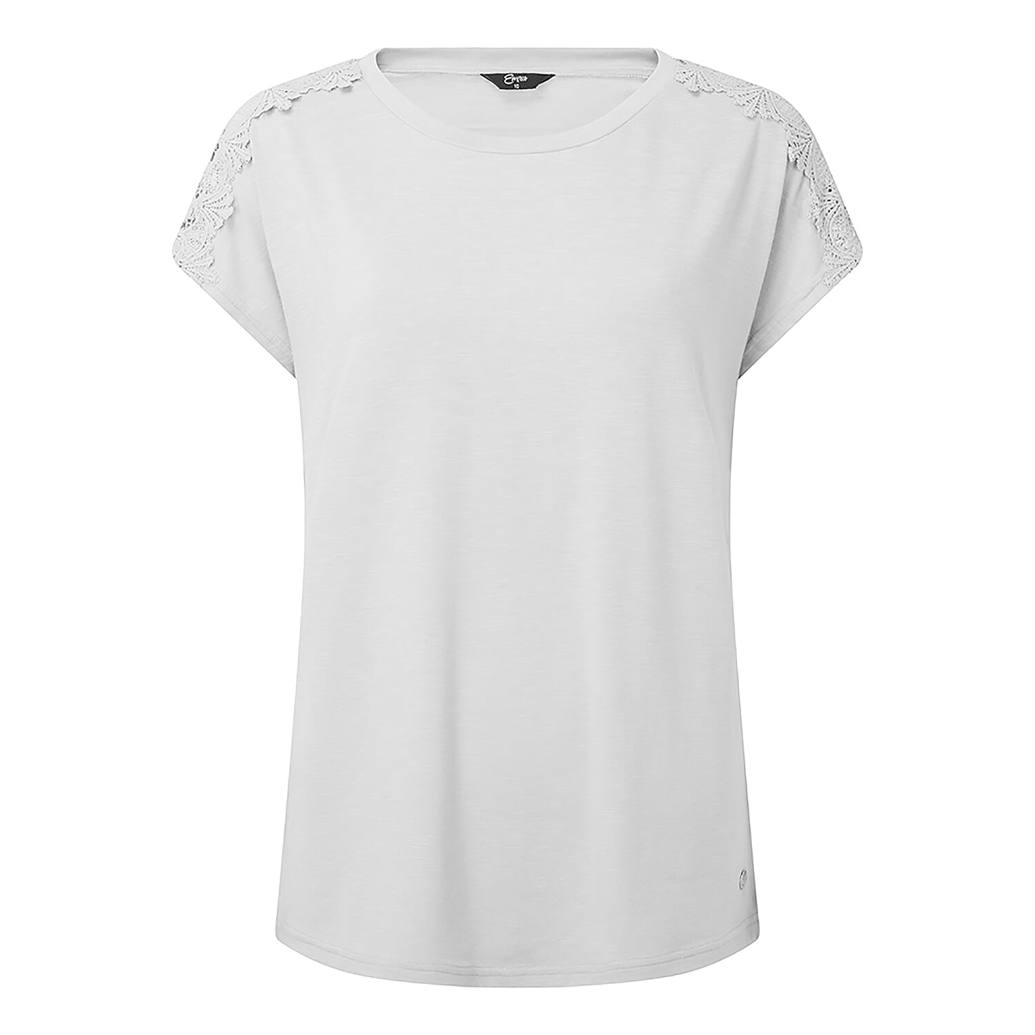 Emreco Slub Lace Jersey T-Shirt (Size 16) - White