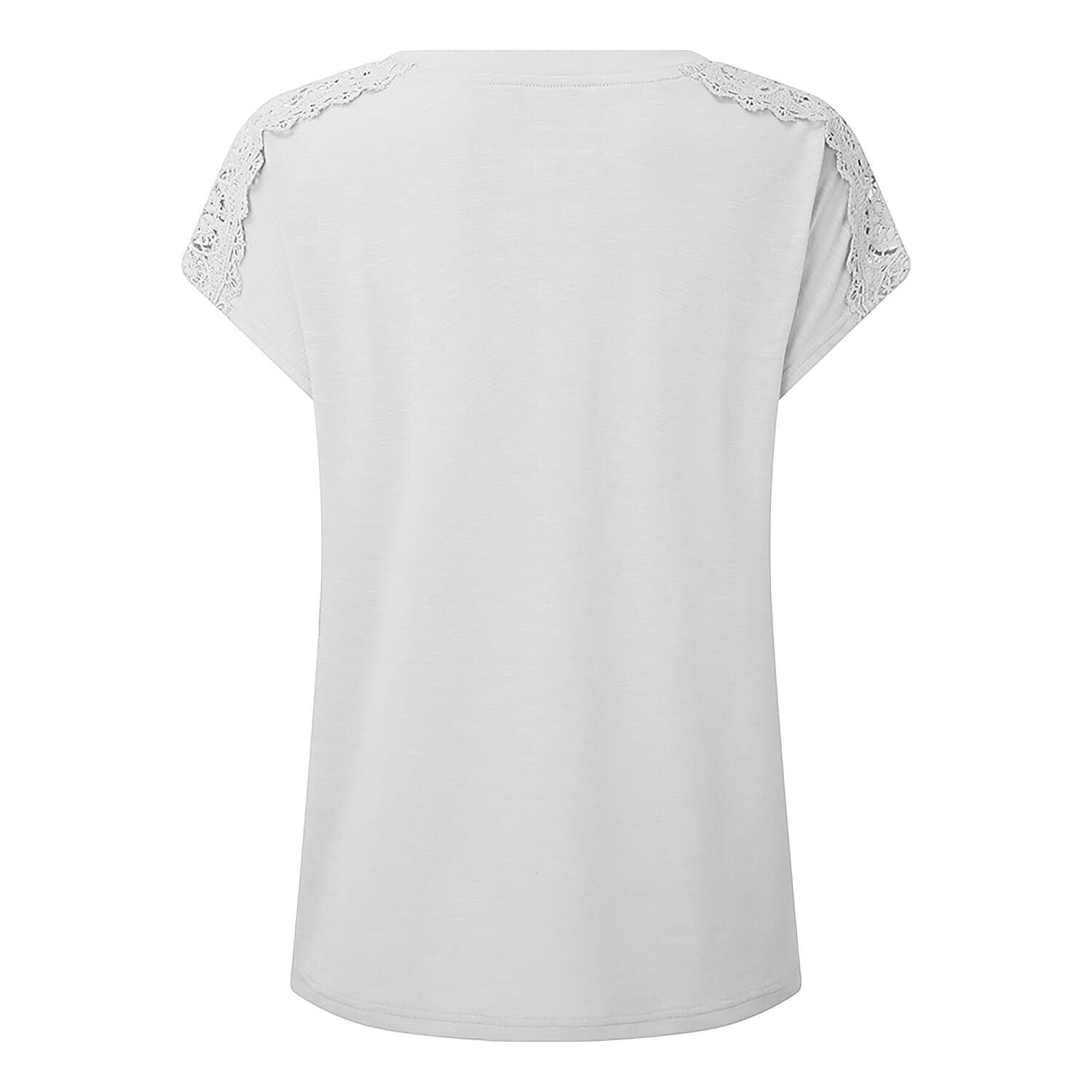 Emreco Slub Lace Jersey T-Shirt (Size 16) - White