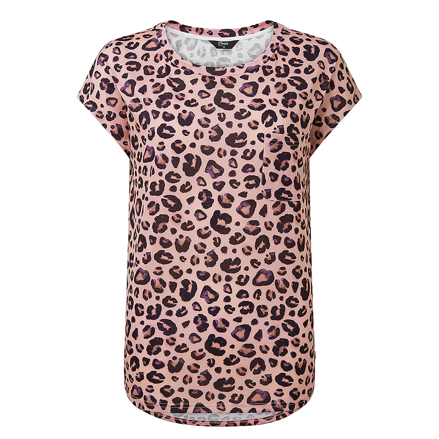 Emreco Leopard Pattern Tee Top (Size 12) - Pink