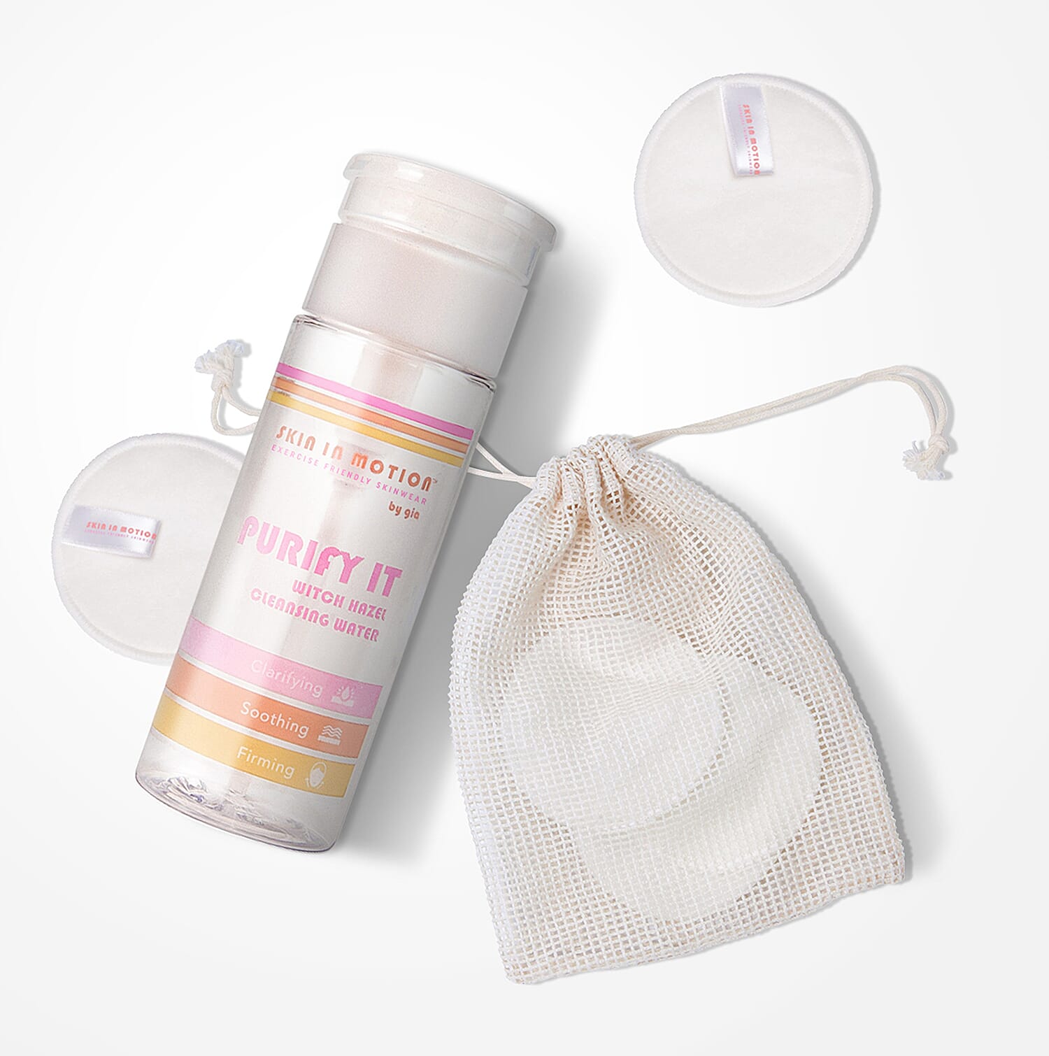 Skin in Motion- Purifying Kit (Incl.Witch Hazel Water & Re-useable Cotton Pads)