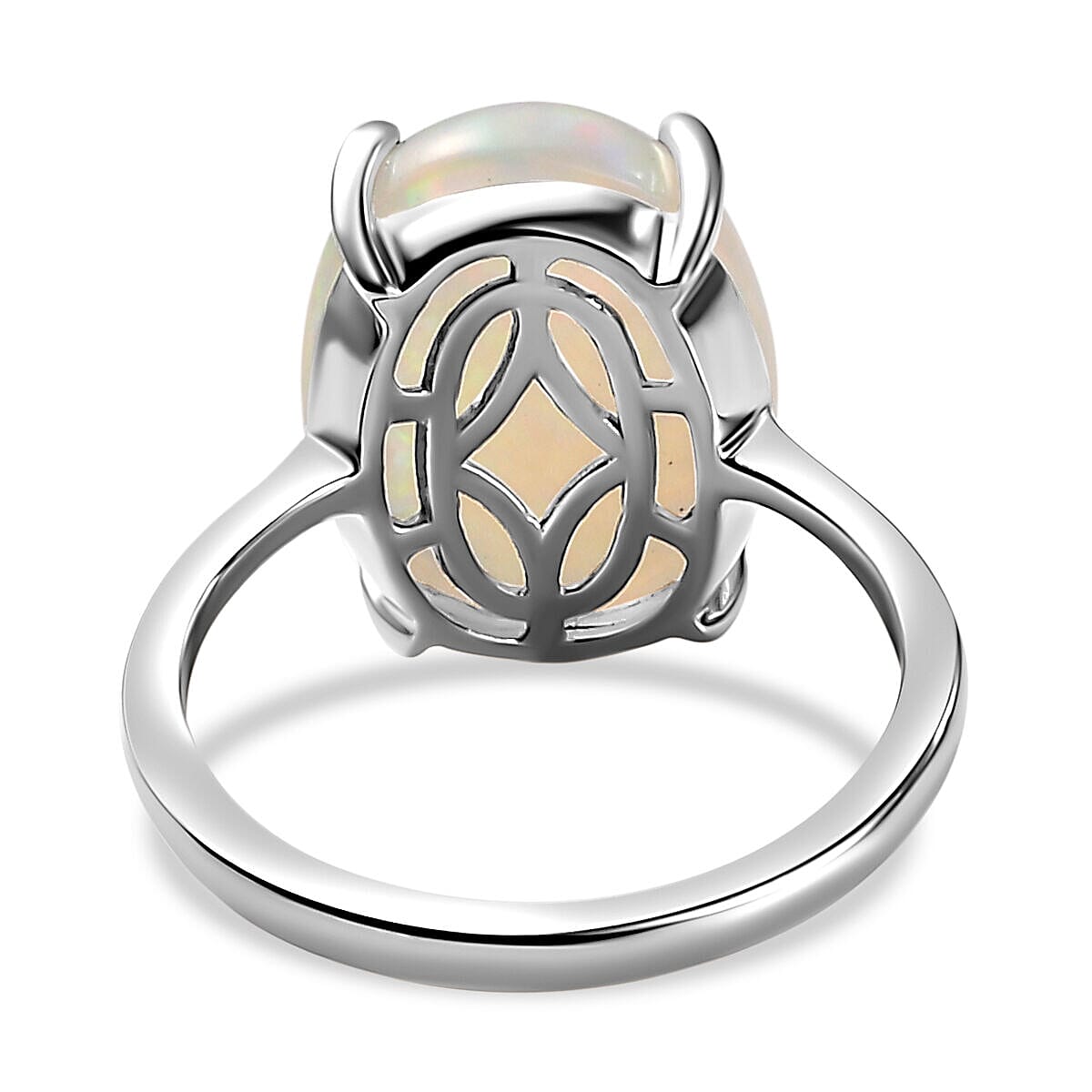 RHAPSODY 950 Platinum AAAA Wegel Tena Ethiopian Welo Opal Solitaire Ring 7.25 Ct, Platinum Wt. 5.30 Gms.