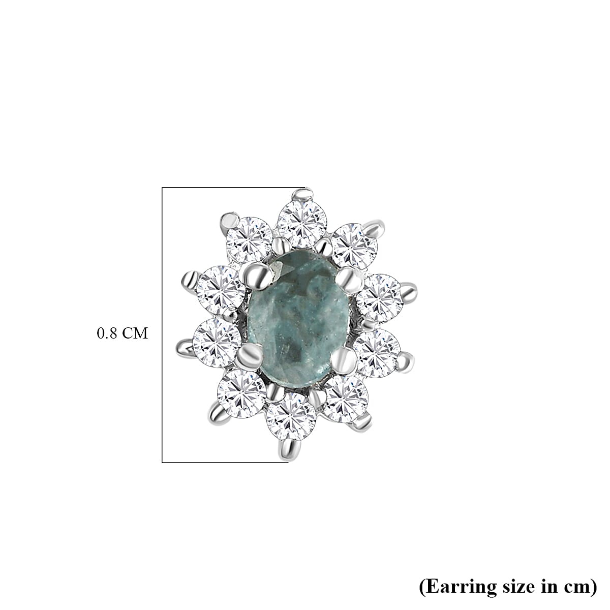 Alexandrite and Natural Cambodian Zircon Stud Earrings (With Push Back) in Platinum Overlay Sterling Silver