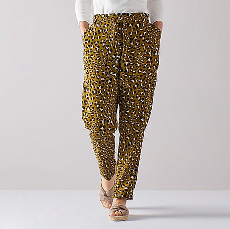 Emreco 100% Viscose Tie Waist Trouser (Size 16) - Khaki