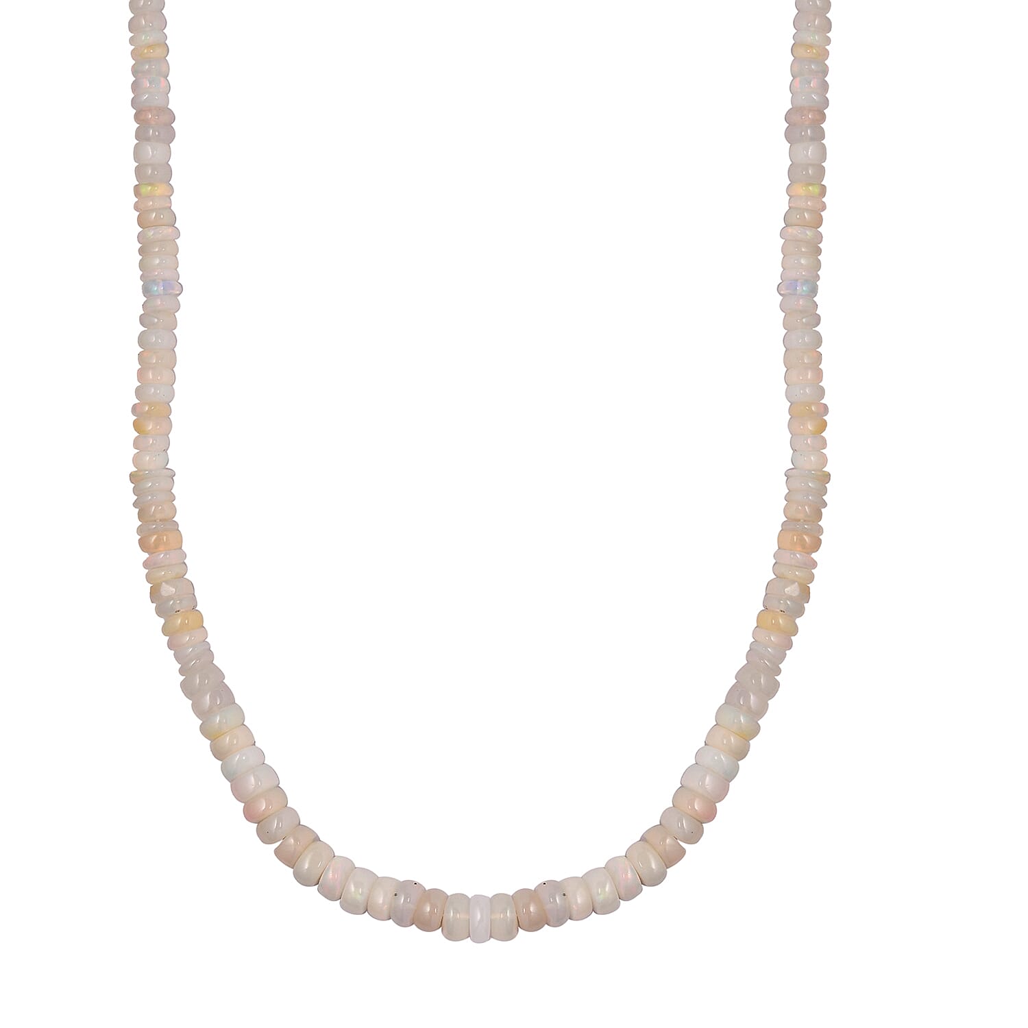 One Time Deal - 9K Yellow Gold Ethiopian Welo Opal Beads Necklace (Size - 18) 75.60 Ct