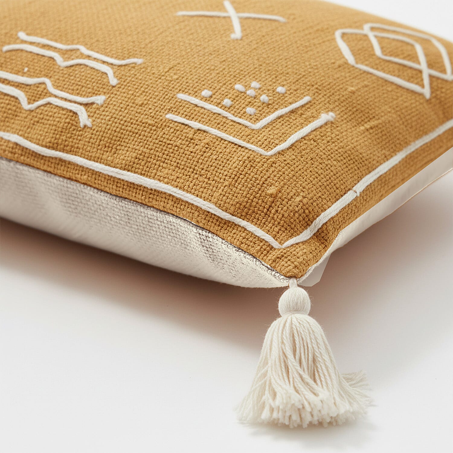 Luxury Close Out - 100% Cotton Handloom Embroidered Throw (Size 170x130 Cm) with Free Cushion Covers (Size 50x30 Cm)  Dark Orange