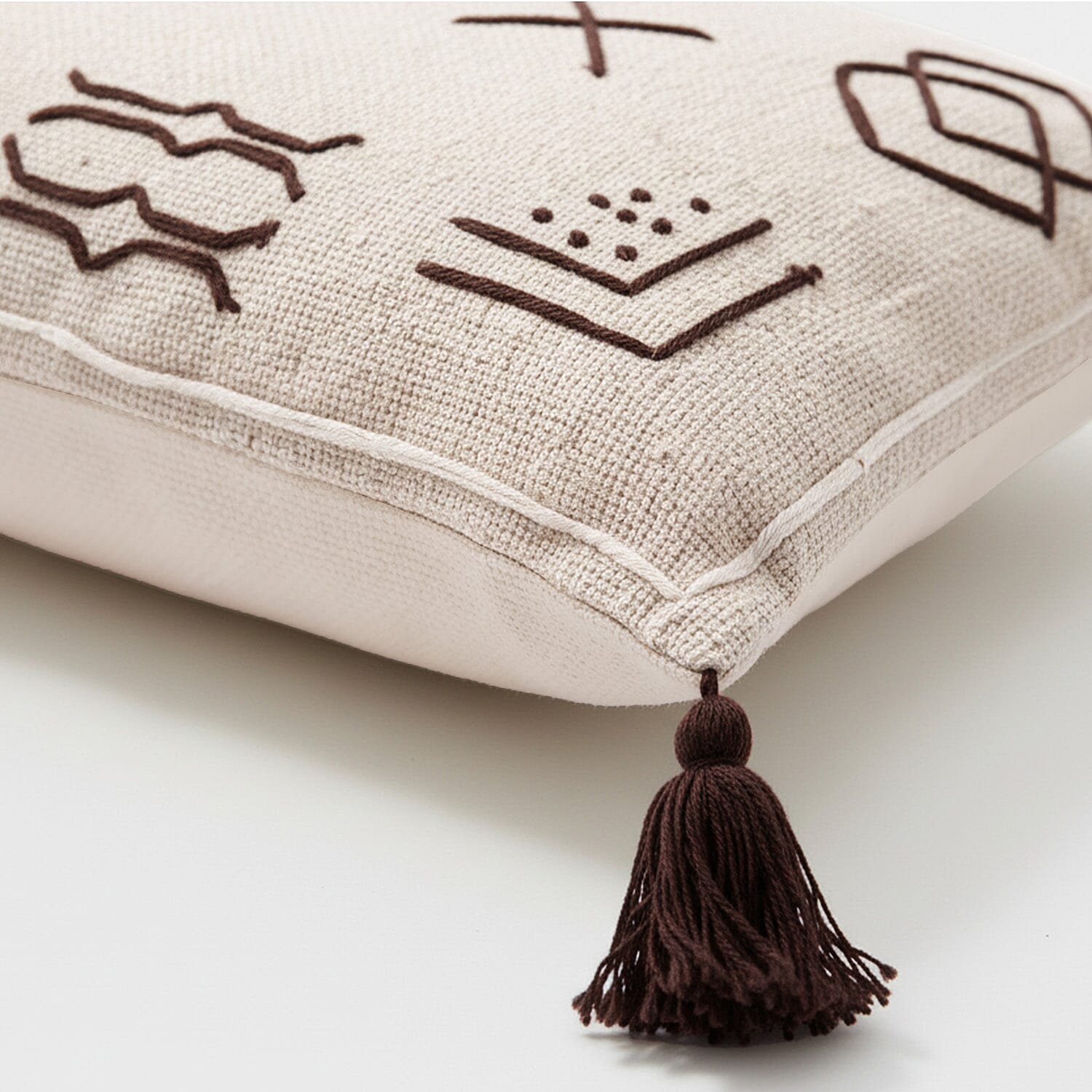 Luxury Close Out - 100% Cotton Handloom Embroidered Throw (Size 170x130 Cm) with Free Cushion Covers (Size 50x30 Cm) - White