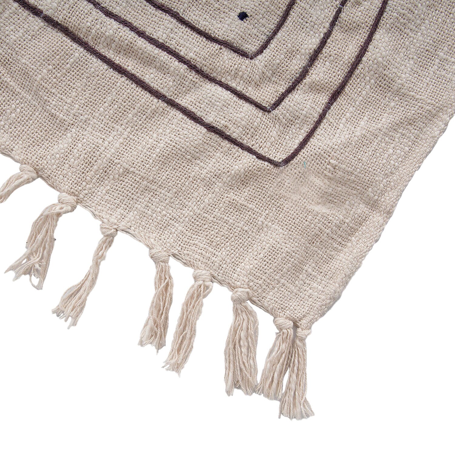 Luxury Close Out - 100% Cotton Handloom Embroidered Throw (Size 170x130 Cm) with Free Cushion Covers (Size 50x30 Cm) - White