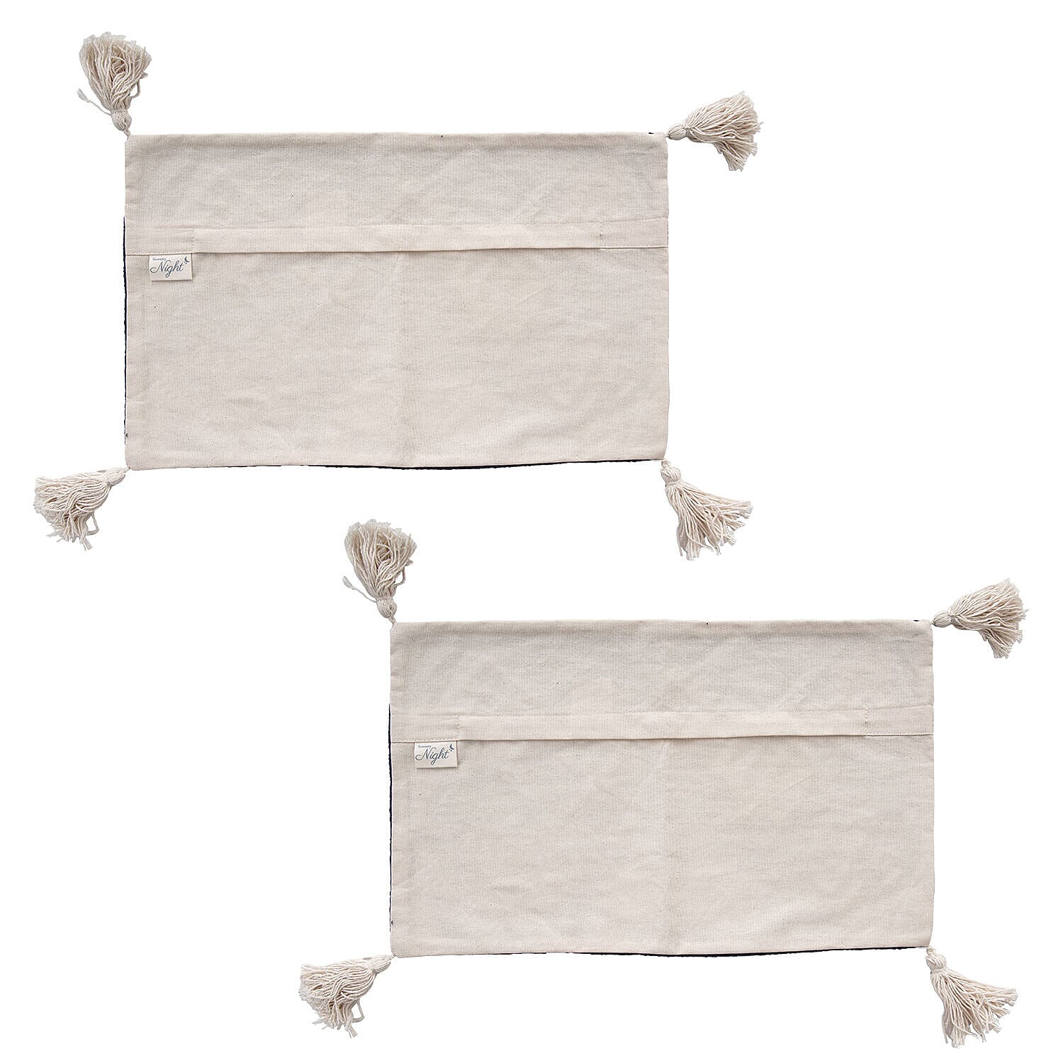 Luxury Close Out - 100% Cotton Handloom Embroidered Throw (Size 170x130 Cm) with Free Cushion Covers (Size 50x30 Cm) - Navy