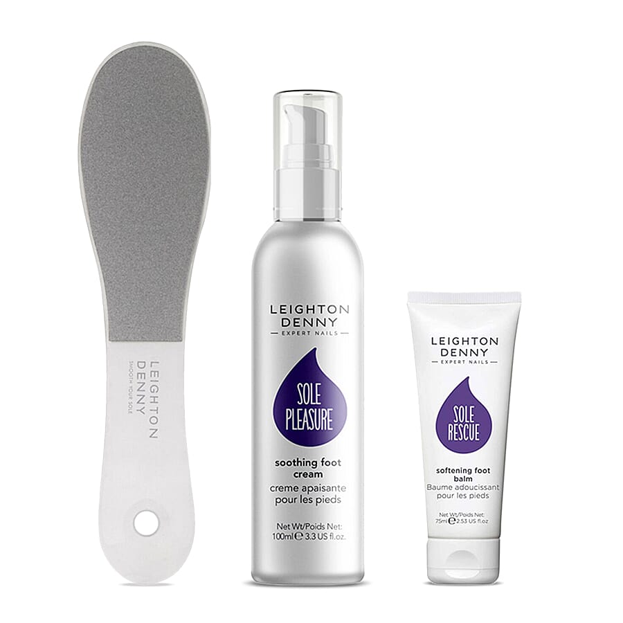Leighton Denny- Feet Treat Trio (Incl. Smooth your sole file, Sole pleasure foot cream - 100ml & Sole rescue treatment balm - 75ml)