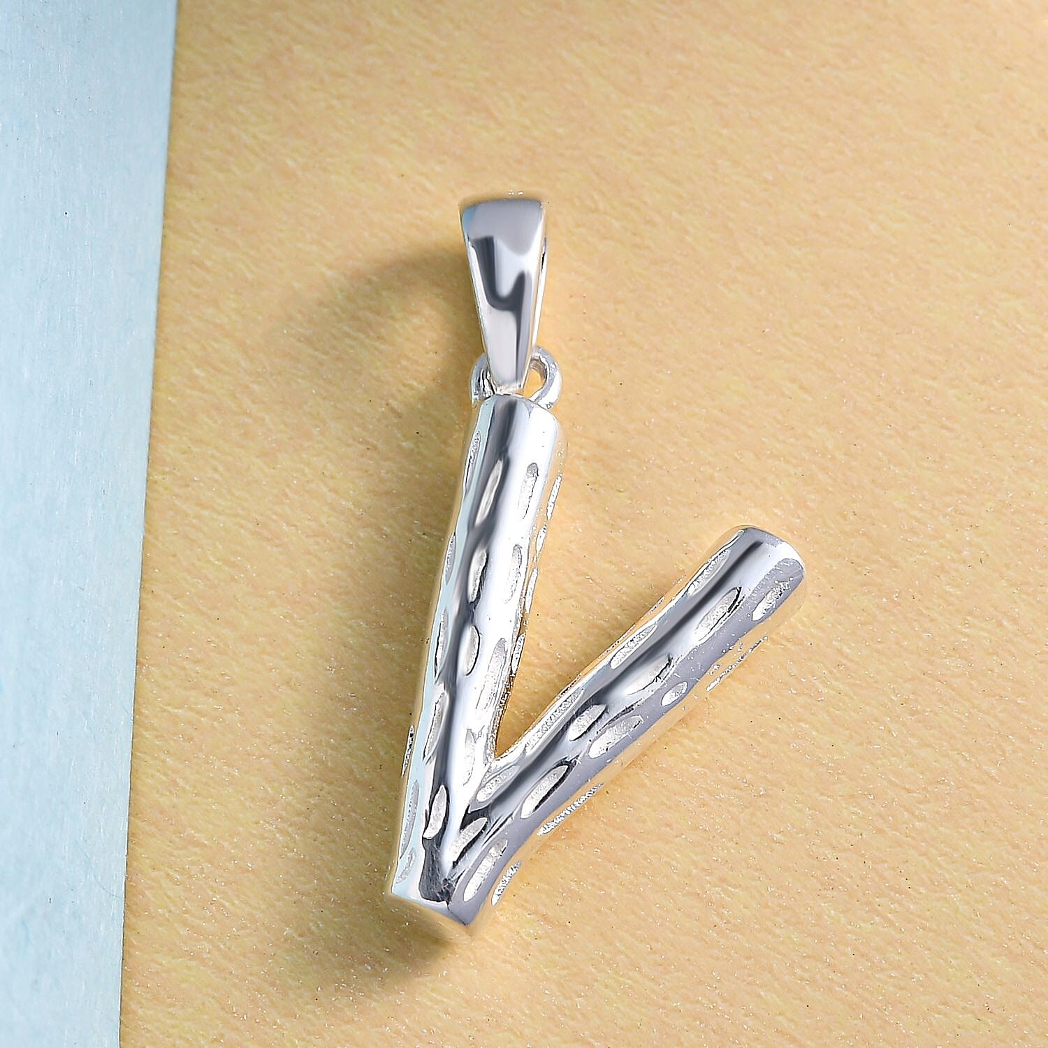 Sterling Silver Initial V Pendant