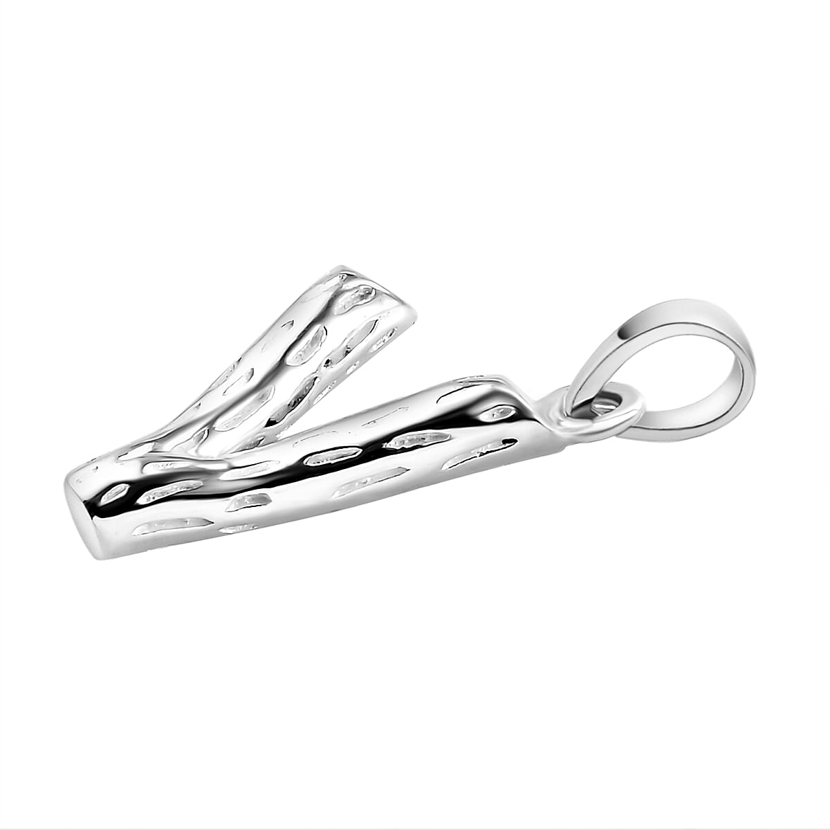 Sterling Silver Initial V Pendant