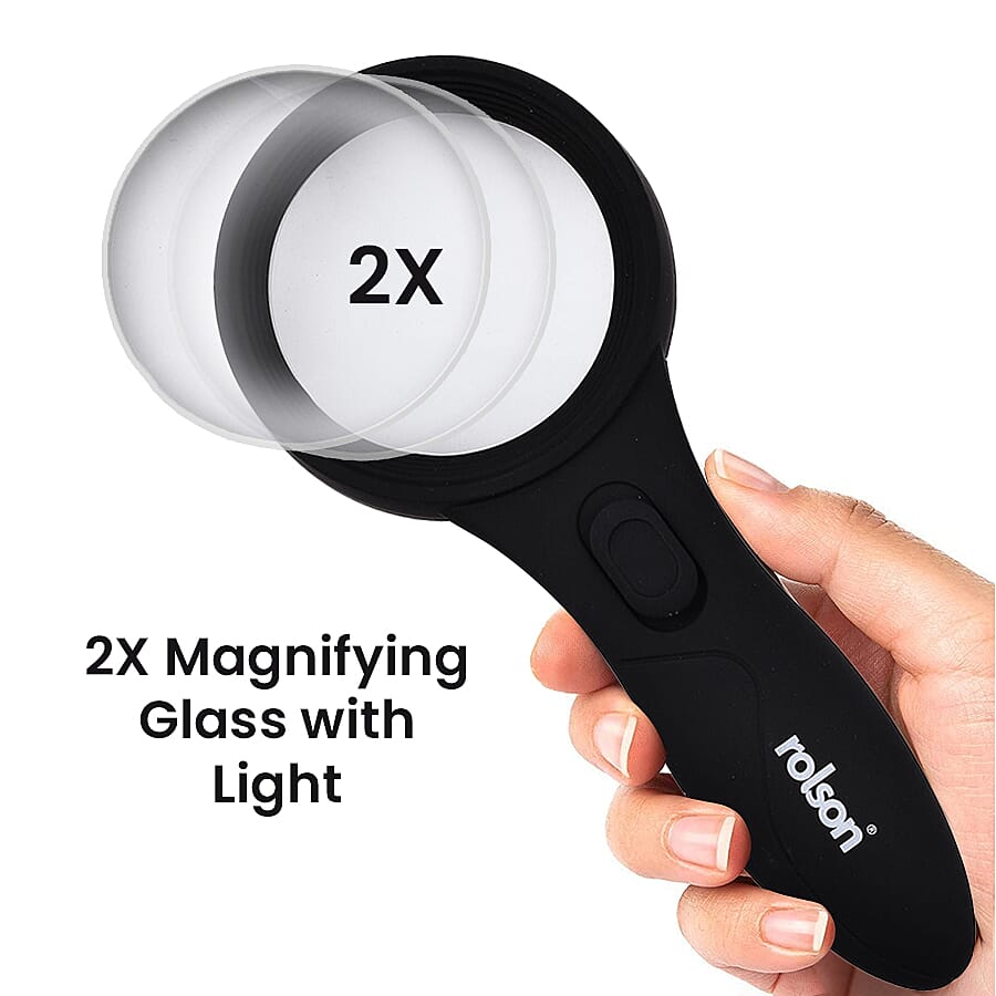 Rolson 6 Mini LED Magnifying Glass (2xAAA batteries included|)