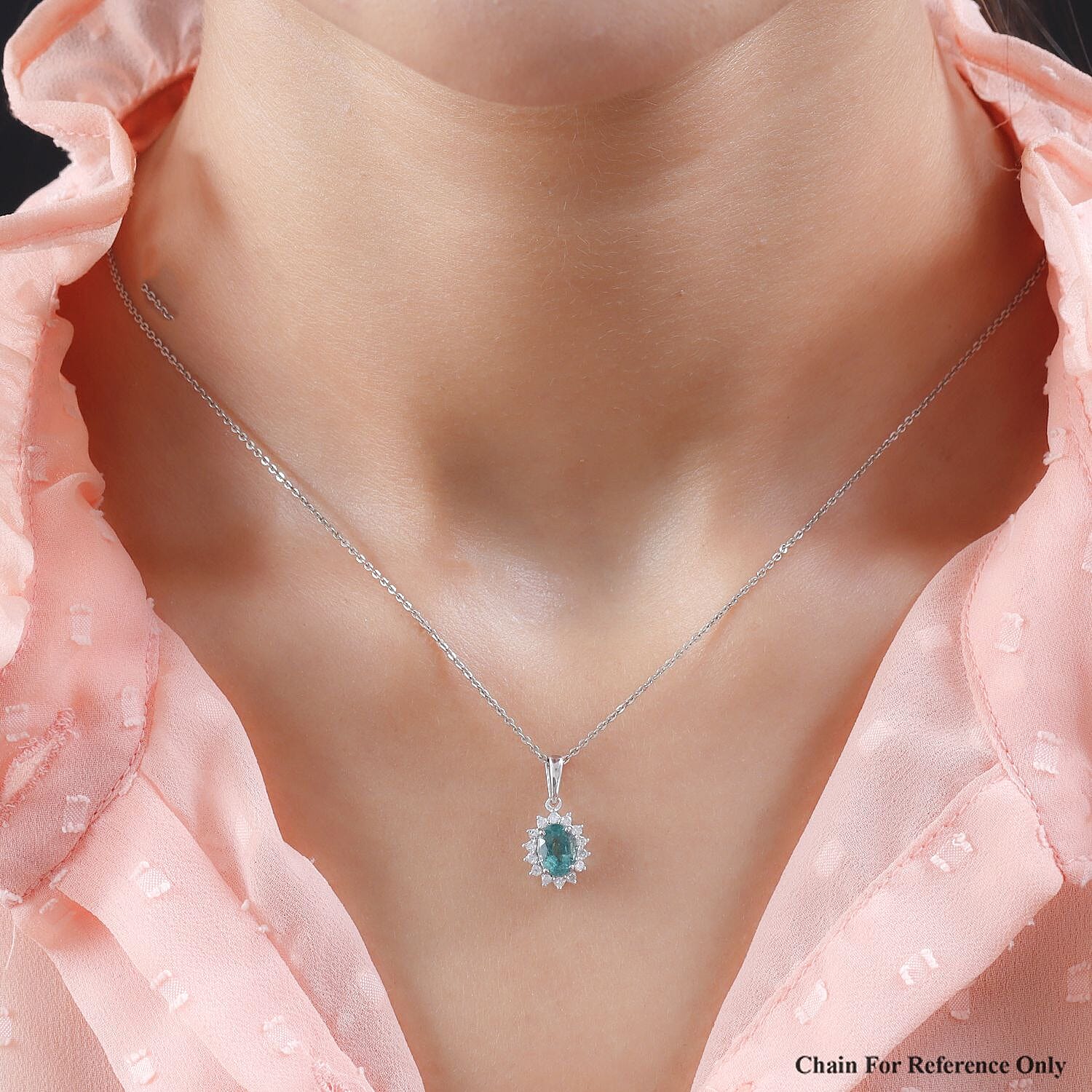 9K White Gold AAA Kagem Zambian Emerald and Diamond Pendant 1.04 Ct.