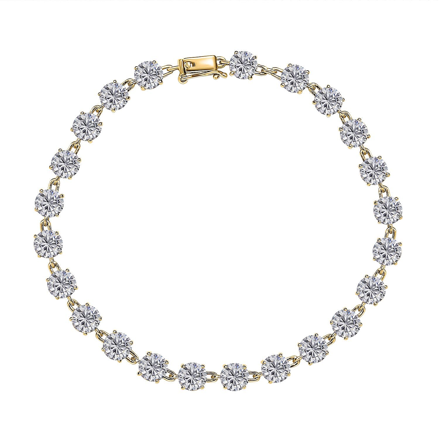 BIGGEST MOISSANITE CLEARANCE DEAL - 9K Yellow Gold Moissanite Bracelet (Size - 7.5) with GB Lock Box  10.47 Ct. Gold wt 3.5gms