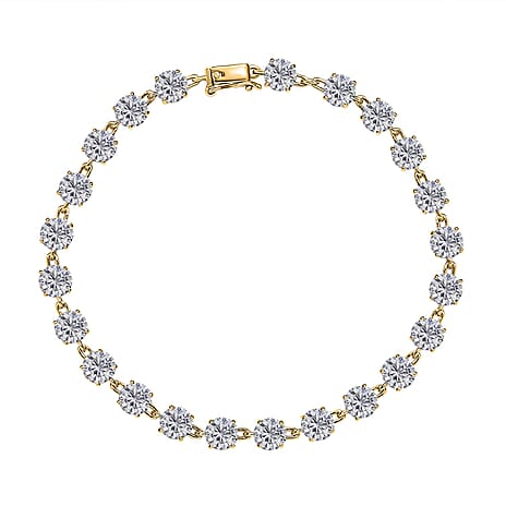 9K Yellow Gold Moissanite Bracelet (Size - 7.5) with GB Lock Box  10.47 Ct.