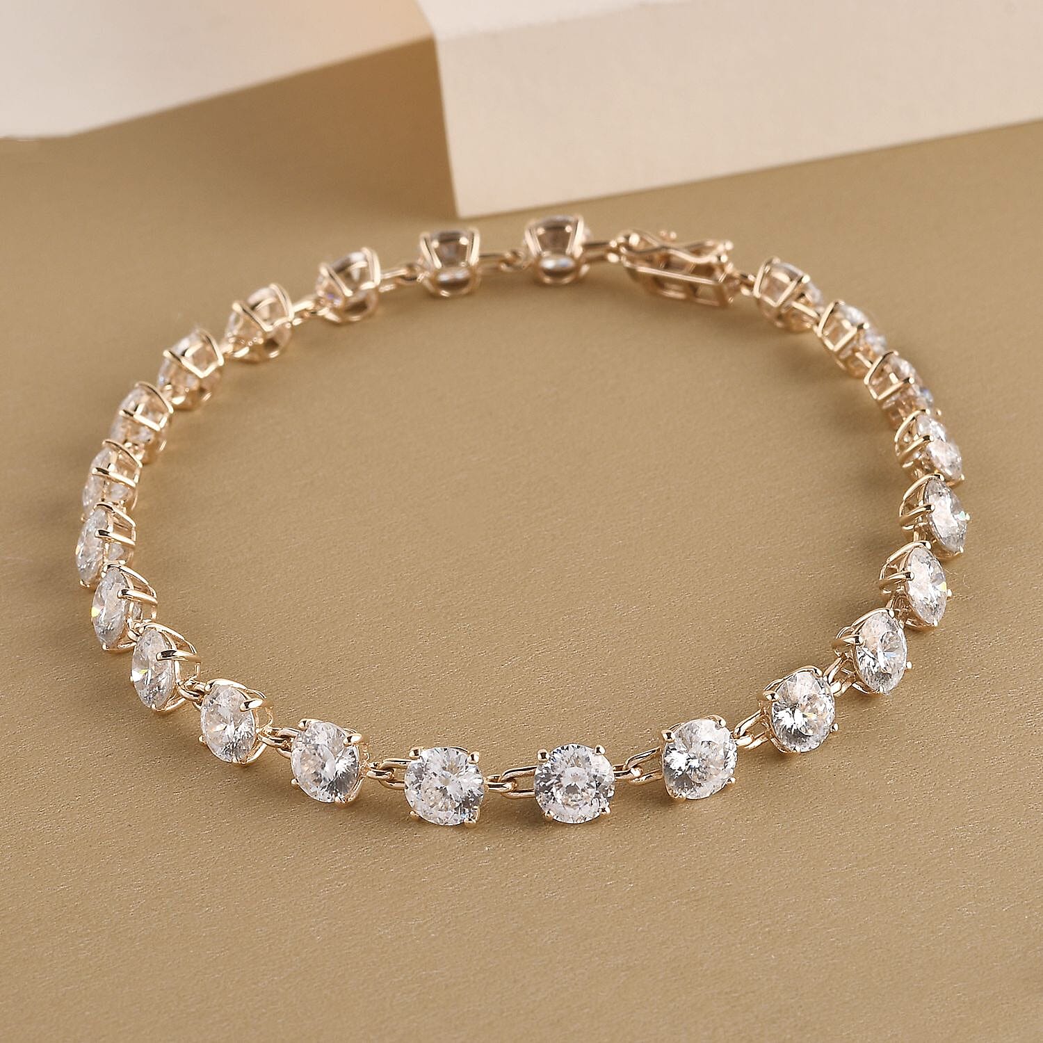 BIGGEST MOISSANITE CLEARANCE DEAL - 9K Yellow Gold Moissanite Bracelet (Size - 7.5) with GB Lock Box  10.47 Ct. Gold wt 3.5gms
