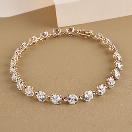 9K Yellow Gold Moissanite Bracelet (Size - 7.5) with GB Lock Box  10.47 Ct.