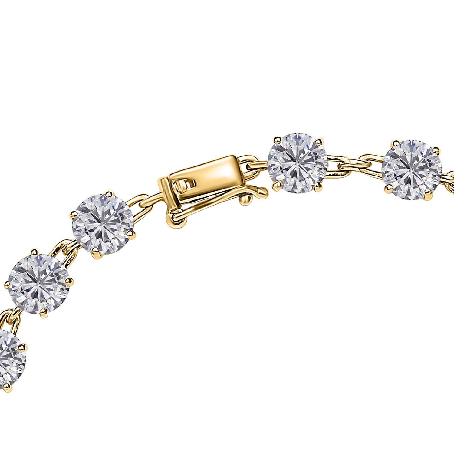 BIGGEST MOISSANITE CLEARANCE DEAL - 9K Yellow Gold Moissanite Bracelet (Size - 7.5) with GB Lock Box  10.47 Ct. Gold wt 3.5gms