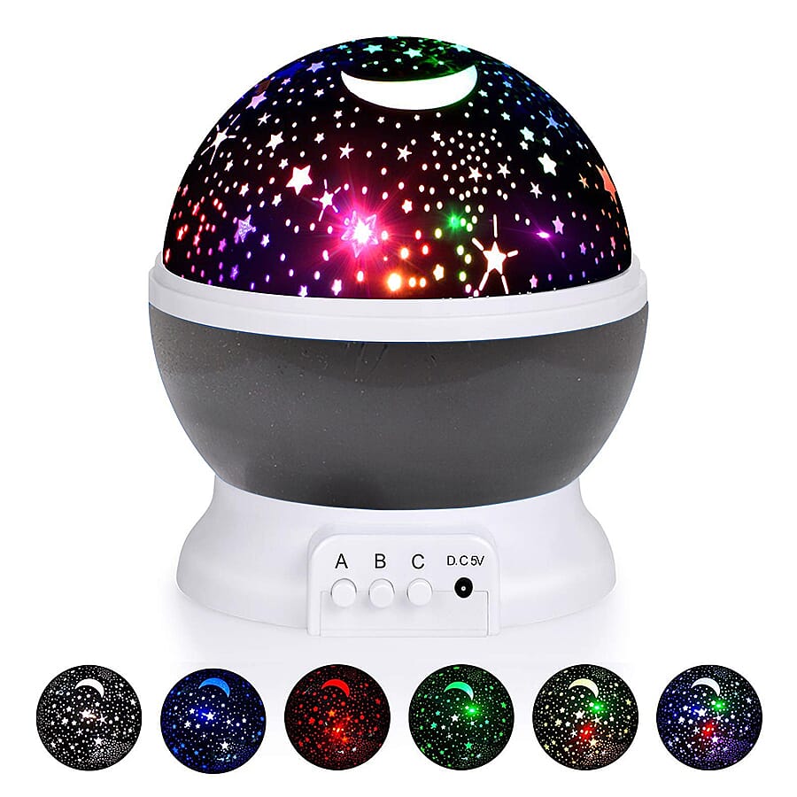 360 Degree Rotating Galaxy Projector Light Lamp - Black