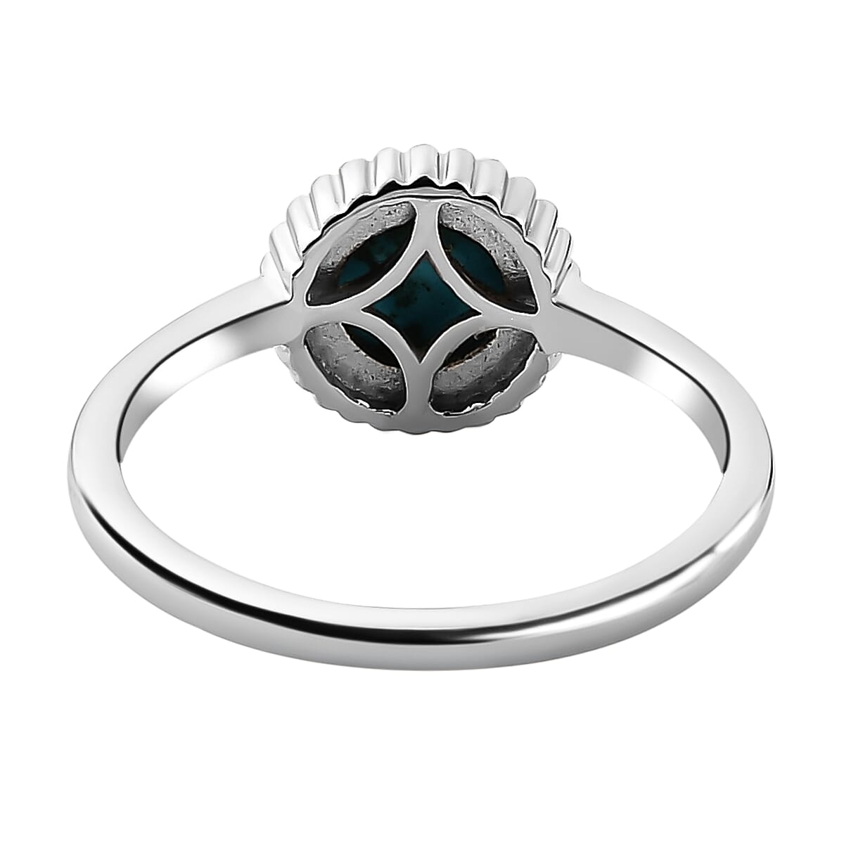 Arizona Sleeping Beauty Turquoise Solitaire Ring in Platinum Overlay Sterling Silver 1.20 Ct.