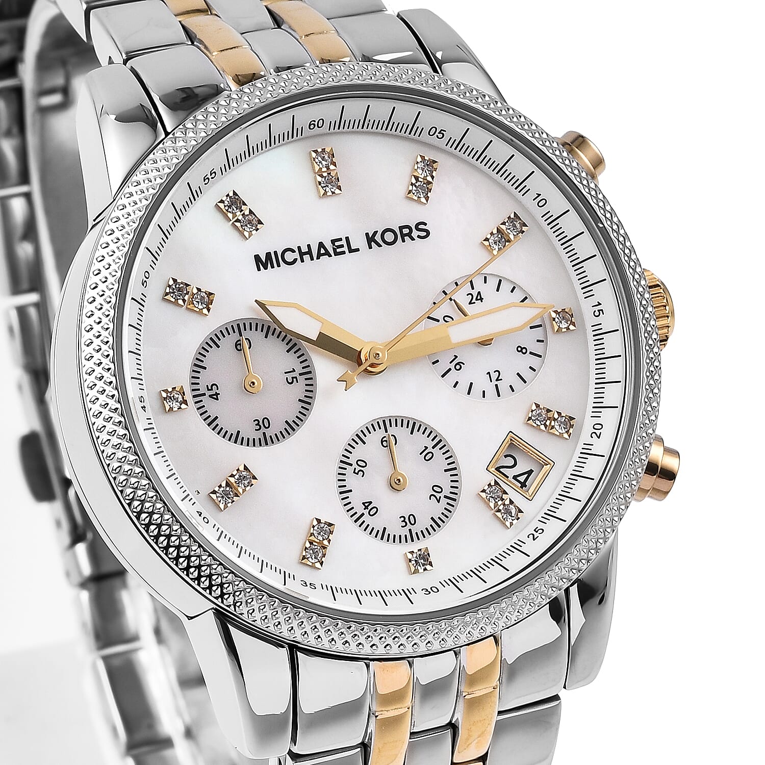 Michael Kors Ritz Analog Pearl Dial Womens Watch - Rose