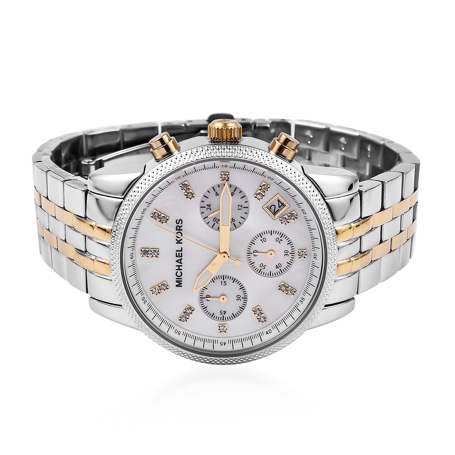 Michael Kors Ritz Analog Pearl Dial Womens Watch - Rose