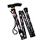 Lightweight Aluminum Foldable Walking Cane with Ergonomic Handle and Wrist Strap - Black