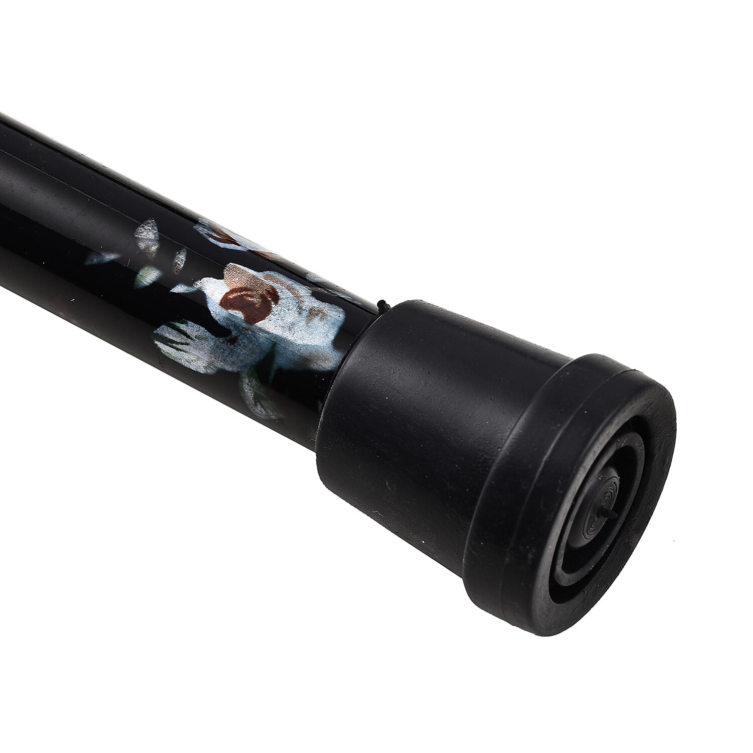 Lightweight Aluminum Foldable Walking Cane with Ergonomic Handle and Wrist Strap - Black