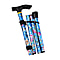 Lightweight Aluminum Foldable Walking Cane with Ergonomic Handle and Wrist Strap - Black