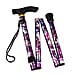 Lightweight Aluminum Foldable Walking Cane with Ergonomic Handle and Wrist Strap - Black