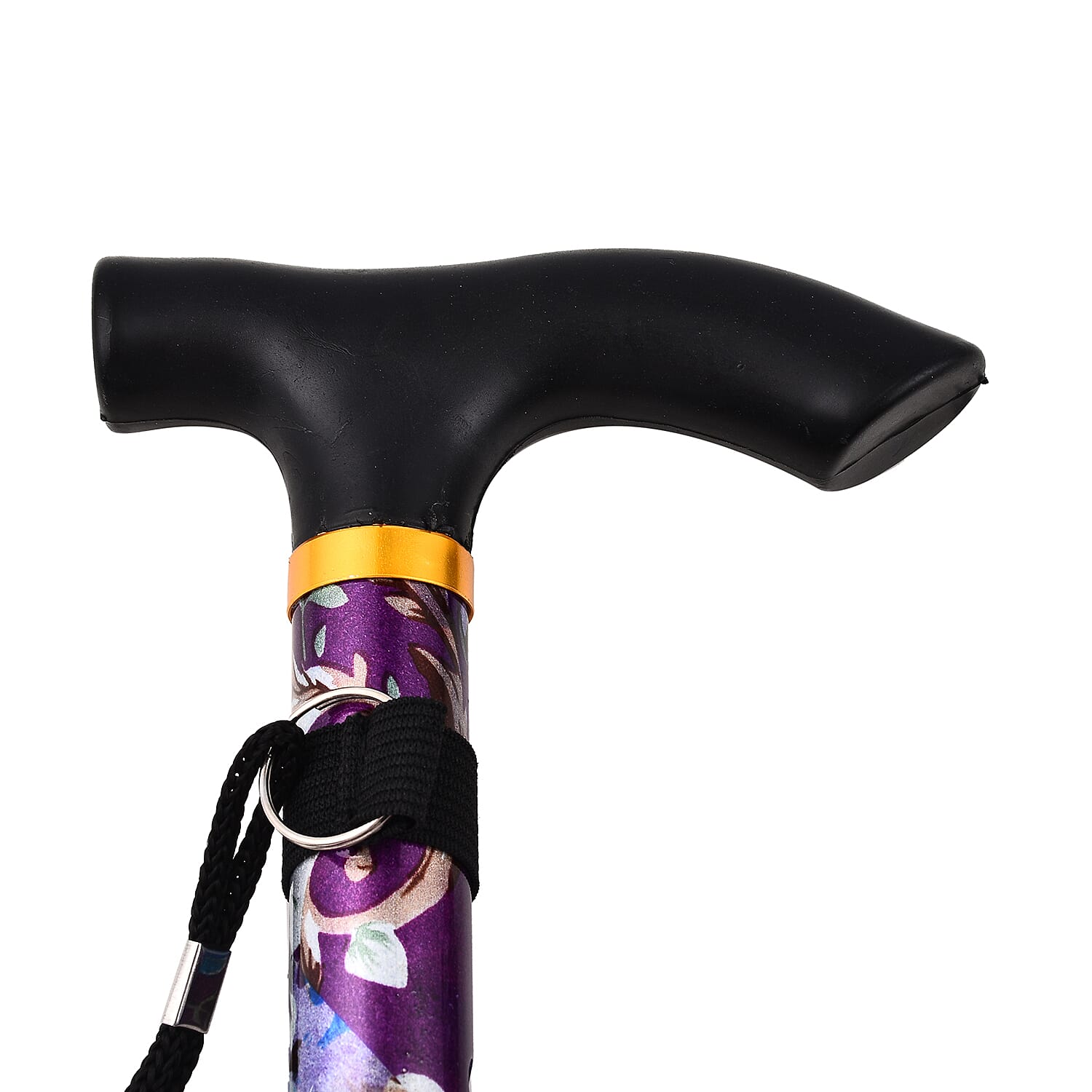 Lightweight Aluminum Foldable Walking Cane with Ergonomic Handle and Wrist Strap - Multi