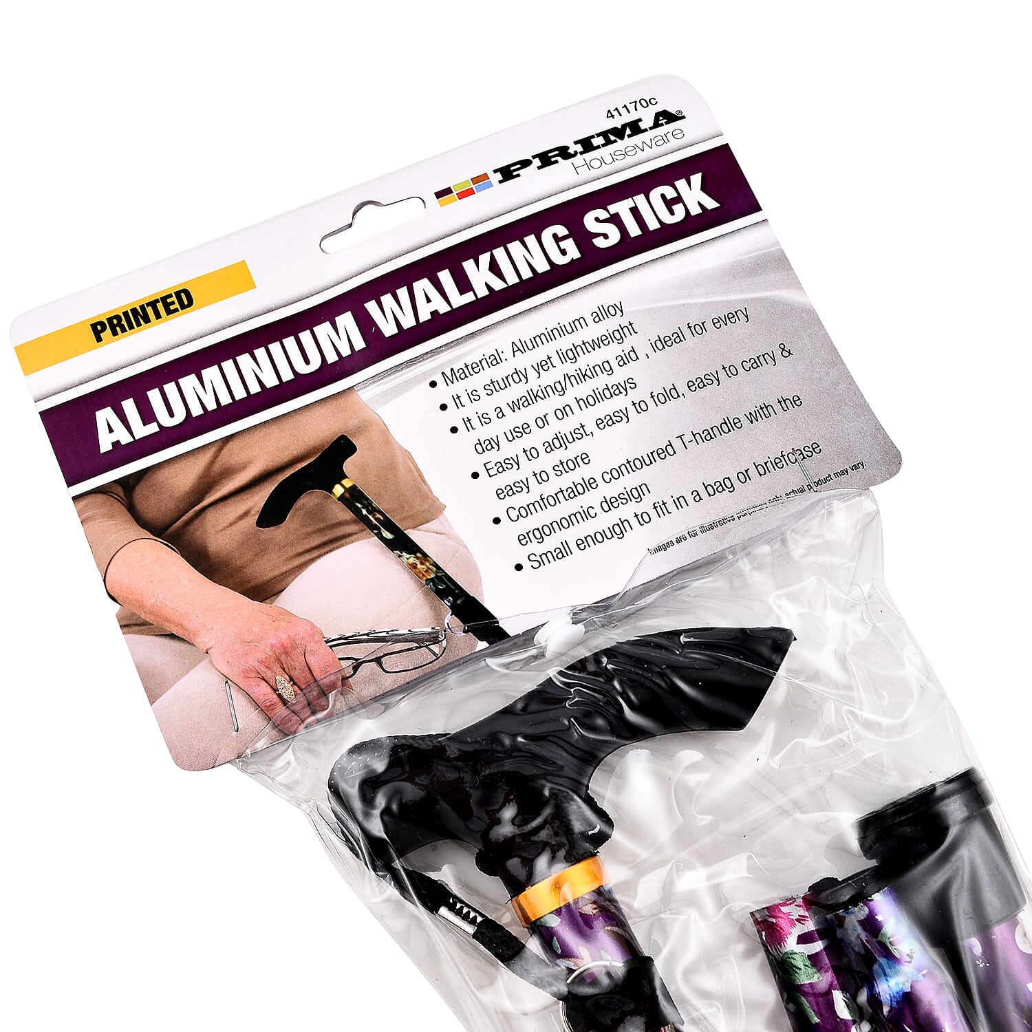 Lightweight Aluminum Foldable Walking Cane with Ergonomic Handle and Wrist Strap - Multi