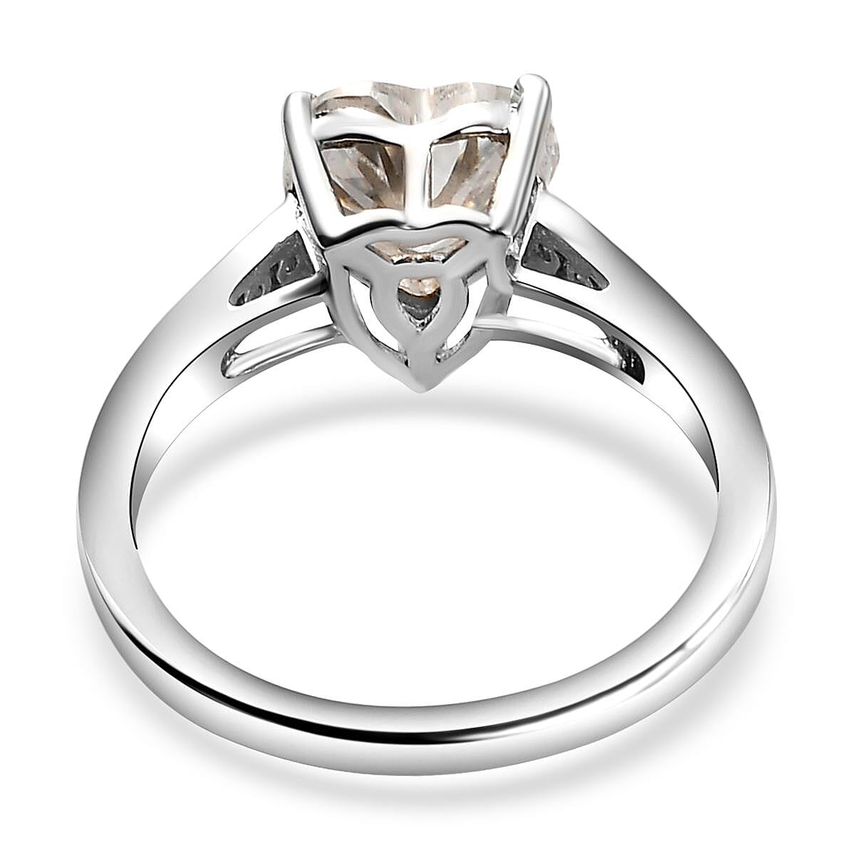 Moissanite Ring in Platinum Overlay Sterling Silver 1.93 Ct