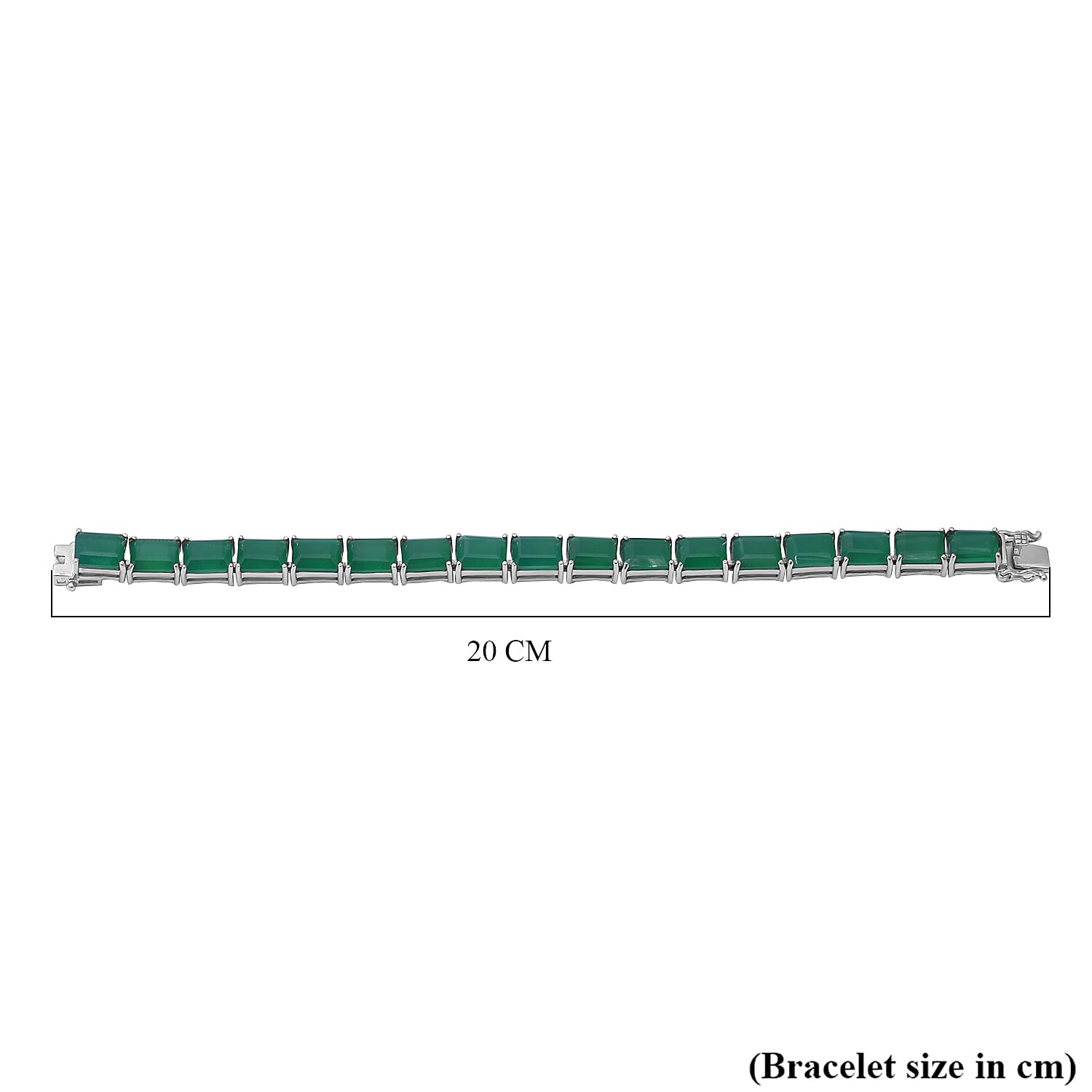 DOD - Verde Onyx Bracelet (Size - 7) in Rhodium Overlay Sterling Silver 44.80 Ct, Silver Wt. 11 Gms.