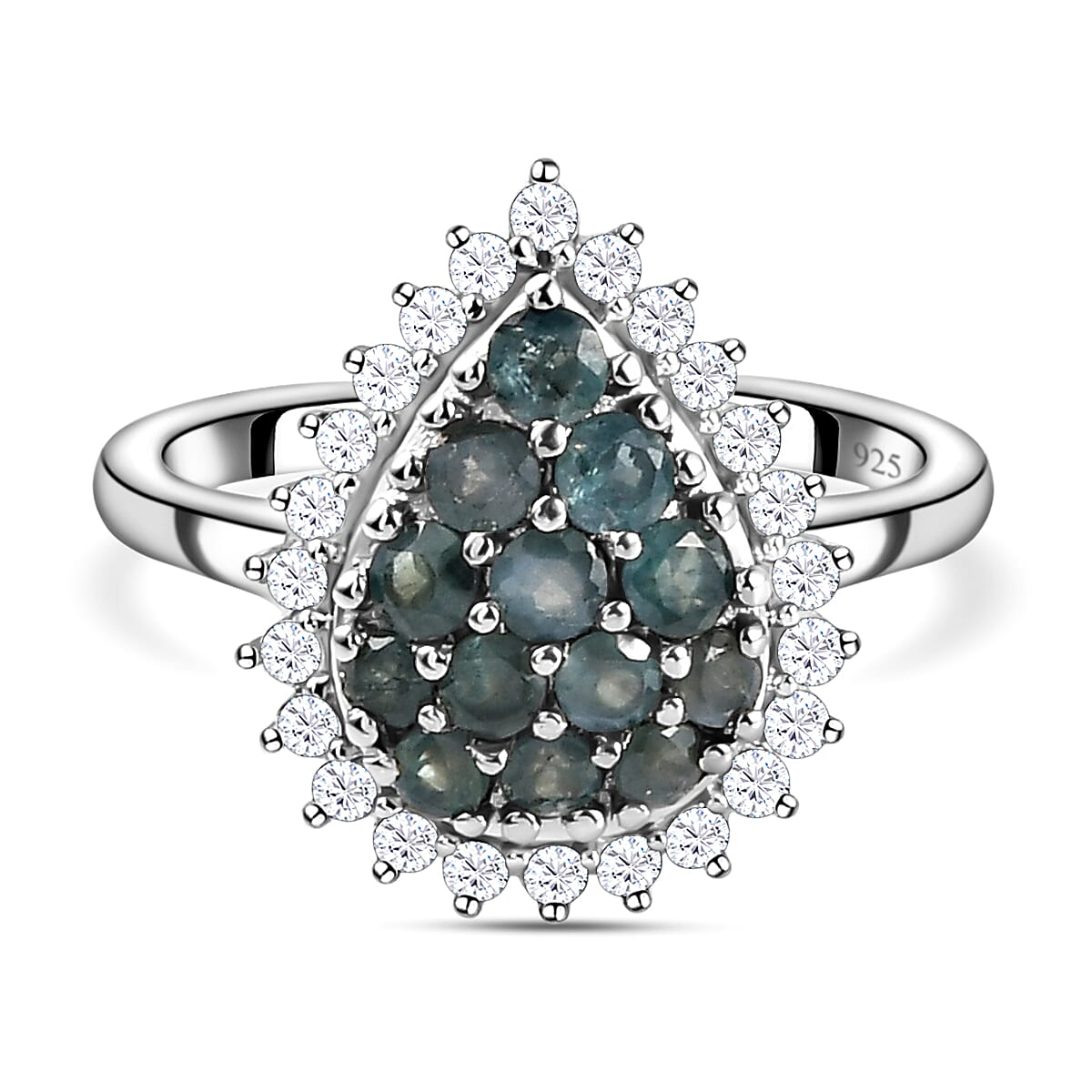 Alexandrite & Natural Zircon Ring in Platinum Overlay Sterling Silver 1.32  Ct. - 8961199 - TJC