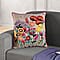 Cotton Flower Embroidered Cushion Cover - Off White & Green