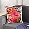 Cotton Flower Embroidered Cushion Cover - Off White & Green